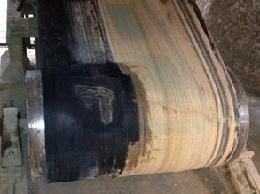 Deteriorated conveyor belt at a brick factory Deteriorated conveyor belt at a brick factory
