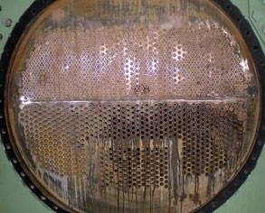 Corroded tube face Corroded tube face