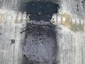 Damage repaired using a Belzona rubber repair solution Damage repaired using a Belzona rubber repair solution