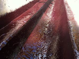 Acid resistant protection applied Acid resistant protection applied