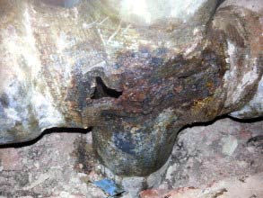 Corroded sewage pipe Corroded sewage pipe
