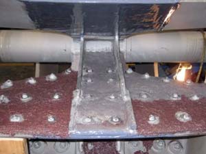 The backside of the fan blades are protected with Belzona 1811 The backside of the fan blades are protected with Belzona 1811