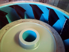 Pump vanes repaired and edges protected with Belzona 2141 Pump vanes repaired and edges protected with Belzona 2141