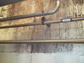 Damaged walls as a result of chemical spills and damp condition in a process area Damaged walls as a result of chemical spills and damp condition in a process area